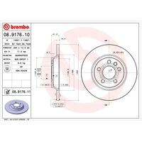 Brembo Rear Brake Rotors Set 08.9176.11