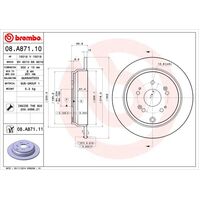 Brembo Rear Brake Rotors Set 08.A871.11