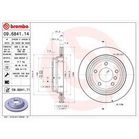 Brembo Rear Brake Rotors Set 09.6841.11