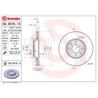Brembo Front Brake Rotors Set 09.9078.11