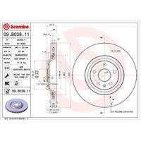 Brembo Front Brake Rotors Set 09.B038.11