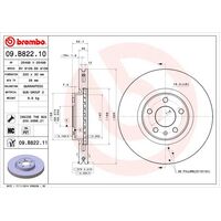 Brembo Front Brake Rotors Set 09.B822.11