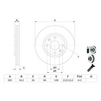 Genuine Bosch Front Brake Rotors Discs Set 0986478979