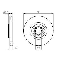 Genuine Bosch Front Brake Rotors Discs Set 0986478985