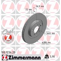 Zimmermann Front Brake Disc Rotor Pair  1J0-615-301E