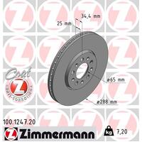 Zimmermann Front Brake Disc Rotor Pair  1J0-615-301S