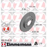 Zimmermann Rear Brake Disc Rotor Pair  1J0-615-601D