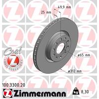 Zimmermann Front Brake Disc Rotor Pair  1K0-615-301AA