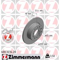 Zimmermann Rear Brake Disc Rotor Pair  1K0-615-601K