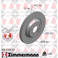 Zimmermann Rear Brake Disc Rotor Pair  1K0-615-601N