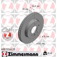 Zimmermann Front Brake Disc Rotor Pair  2H0-615-301A