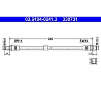 ATE Left Rear Brake Hose  330731