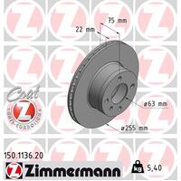 Zimmermann Front Brake Disc Rotor Pair  3411-1119-111