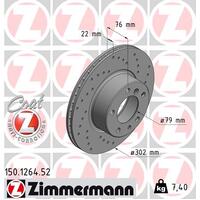 Zimmermann Front Brake Disc Rotor Pair  3411-1158-040