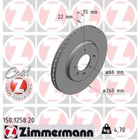 Zimmermann Front Brake Disc Rotor Pair  3411-1160-915