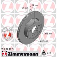 Zimmermann Front Brake Disc Rotor Pair  3411-3400-151