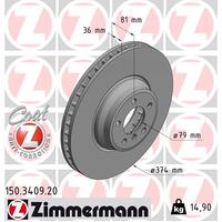 Zimmermann Front Brake Disc Rotor Pair  3411-6766-107