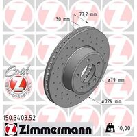 Front Brake Disc Rotor Set 34116767269P