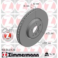 Zimmermann Front Brake Disc Rotor Pair  3411-6771-982