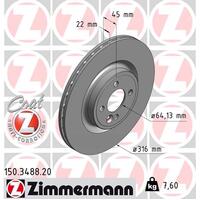 Zimmermann Front Brake Disc Rotor Pair  3411-6855-781