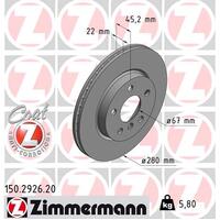 Zimmermann Front Brake Disc Rotor Pair  3411-6866-295