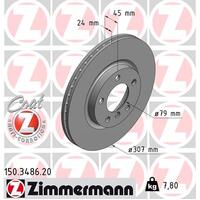 Zimmermann Front Brake Disc Rotor Pair  3411-9804-829