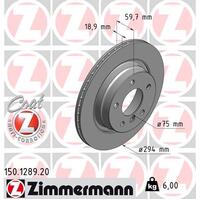 Zimmermann Rear Brake Disc Rotor Pair  3421-1165-563
