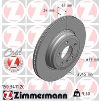Zimmermann Rear Brake Disc Rotor Pair  3421-1166-129
