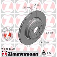 Zimmermann Rear Brake Disc Rotor Pair  3421-6764-655