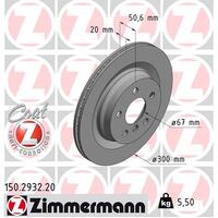 Zimmermann Rear Brake Disc Rotor Pair  3421-6799-369