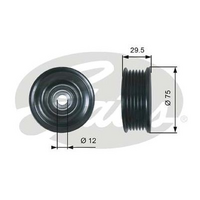 Gates Deflection/Guide Pulley, v-ribbed belt 36026