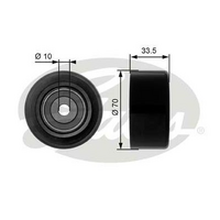 Gates Deflection/Guide Pulley, v-ribbed belt 36173