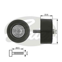 Gates Deflection/Guide Pulley, v-ribbed belt 36174
