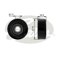Gates Deflection/Guide Pulley, v-ribbed belt 38041