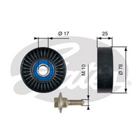 Gates Deflection/Guide Pulley, v-ribbed belt 38055