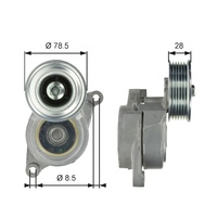 Gates-AU Belt tensioner 39103 fits Mazda 2 DY 1.5 +more