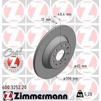 Brake Discs Rotors Pair Rear 3Q0615601