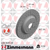 Zimmermann Rear Brake Discs Rotors Set 400.3697.2