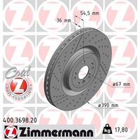 Zimmermann Front Brake Disc Rotor Pair  400.3698.20