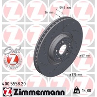 Zimmermann Front Brake Rotors Set 400.5558.20