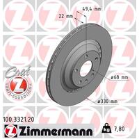 Zimmermann Rear Brake Disc Rotor Pair  4F0-615-601F