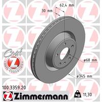 Zimmermann Front Brake Disc Rotor Pair  4G0-615-301N