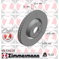Zimmermann Front Brake Disc Rotor Pair  4G0-615-301P