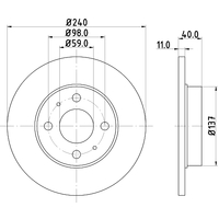 Hella Pagid Brake Disc Rotors PAIR PRO 50117PRO