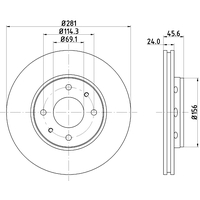 Hella Pagid Brake Disc Rotors PAIR PRO 50281PRO