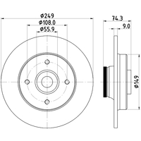 Hella Pagid Brake Disc Rotors PAIR PRO 54941PRO