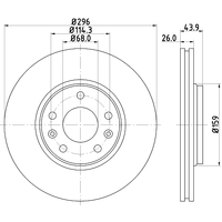 Hella Pagid Brake Disc Rotors PAIR PRO 54956PRO