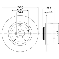 Hella Pagid Brake Disc Rotors PAIR PRO 54959PRO