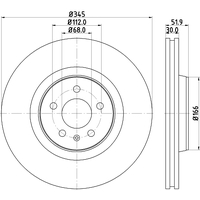 Hella Pagid Brake Disc Rotors PAIR PRO 55292PRO