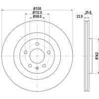 Hella Pagid Brake Disc Rotors PAIR PRO 55383PRO
